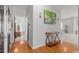 Welcoming foyer featuring hardwood floors and stylish decor at 1220 Marbank St, Wake Forest, NC 27587