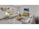 Bright living room with neutral paint, stylish furniture, and large windows for natural light at 141 Gladstone Loop, Clayton, NC 27520