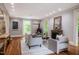 Living room featuring a fireplace, hardwood floors, and comfortable seating arrangement at 220 Glandon Dr, Chapel Hill, NC 27514