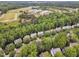 Aerial view of a neighborhood surrounded by lush greenery at 221 Mint Hill Dr, Cary, NC 27519