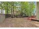 Spacious backyard with a wood fence, offering a serene and private outdoor space at 221 Mint Hill Dr, Cary, NC 27519
