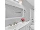 Bathroom features updated vanity, neutral paint, and decorative accent at 221 Mint Hill Dr, Cary, NC 27519