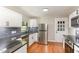 Well-equipped kitchen featuring modern appliances, white cabinets, and a stylish backsplash at 2616 Wedgedale Ave, Durham, NC 27703