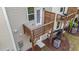 A detailed view of a small wooden deck with privacy fencing at 2617 Chert Ln, Raleigh, NC 27610