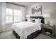 Bright bedroom with large window providing natural light, complemented by plush bedding and neutral decor at 2881 Foster Woods Dr, Apex, NC 27502