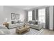 Comfortable living room with modern decor, plush sofas, and large windows for natural light at 2885 Foster Woods Dr, Apex, NC 27502