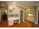 Home office with custom built-ins and great hardwood flooring at 423 Oakland Dr, Raleigh, NC 27609
