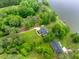 Aerial view of home with lake access at 4612 River Farm Rd, Rocky Mount, NC 27803