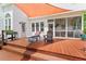 Back deck featuring patio furniture with a covered porch and screened in area at 4612 River Farm Rd, Rocky Mount, NC 27803