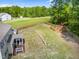 Large fenced-in backyard with a screened porch and lush greenery, perfect for outdoor living and entertaining at 5004 Clowser Minnow Ct, Wake Forest, NC 27587