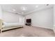 Spacious main bedroom features tray ceilings and a comfortable bed at 608 Cormiche Ln, Wake Forest, NC 27587
