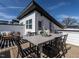 Inviting rooftop deck furnished with dining and lounging furniture for outdoor enjoyment at 611 Walnut Hts Dr # 101, Raleigh, NC 27610