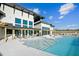 Stunning pool area with lounge chairs, dining tables, and a clear view of the surrounding landscape at 633 Hardin Hill Ln, Knightdale, NC 27545