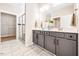 Beautiful bathroom with double vanity, walk-in shower, and tile flooring at 1085 Fairhaven Dr # 49, Mebane, NC 27302
