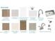 Selection of interior finishes, with LVP flooring, kitchen quartz, tile backsplash, kitchen faucet and sink, and hardware at 149 Whimbrel Ct, Lillington, NC 27546