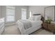 Cozy bedroom featuring a well-made bed, neutral walls, and natural light from the windows at 1620 Hasentree Villa Ln, Wake Forest, NC 27587