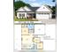 Illustrated floor plan highlighting the home's layout with room sizes and total square footage information at 186 N Ashe Ave, Dunn, NC 28334