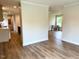 Spacious living room with views of the backyard at 209 King St, Oxford, NC 27565