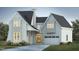 Rendering of a charming two-story home with a brick exterior, detailed trim, and a two-car garage at 3324 Founding Place, Raleigh, NC 27612