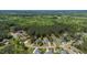 A beautiful aerial view showcases a neighborhood surrounded by lush green forests and mature trees at 3612 Griffice Mill Rd, Raleigh, NC 27610