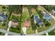 Aerial view of homes showcasing large lots and pools at 3612 Griffice Mill Rd, Raleigh, NC 27610