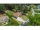 Aerial view of the home showcasing the landscaped yard and surrounding neighborhood at 3612 Griffice Mill Rd, Raleigh, NC 27610
