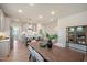 Inviting dining room with open access to a modern kitchen with barstool seating at 681 Beacon Hill Rd # 38, Lillington, NC 27546