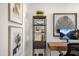 Modern office space with stylish decor, shelving, and a sleek desk setup at 681 Beacon Hill Rd # 38, Lillington, NC 27546