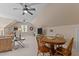 Large bonus room with ceiling fans, seating area, table with chess set, and exercise equipment at 7400 Portpatrick Ct, Wake Forest, NC 27587