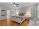Comfortable main bedroom with an adjoining bathroom at 7400 Portpatrick Ct, Wake Forest, NC 27587