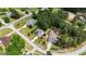 A neighborhood of homes with expansive lawns surrounded by mature trees in an aerial view at 7405 Pine Summit Dr, Fuquay Varina, NC 27526