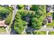 Aerial view of a home nestled among lush, mature trees providing shade and privacy at 1005 Stuart Dr, Mebane, NC 27302