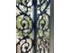 Close up of ironwork detail at 112 Hilton Ave, Durham, NC 27707