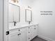 Bathroom vanity with drawers and double mirrors at 12845 Mallard Rock Rd, Zebulon, NC 27597