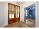 View of the foyer from the doorway showing the blue office space at 12845 Mallard Rock Rd, Zebulon, NC 27597