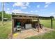 View of tools, lawn equipment, and a generator stored inside the outbuilding at 1510 Asbury Church Rd, Sanford, NC 27330