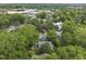 The aerial perspective reveals the neighborhood's lush canopy, showcasing its charming homes near city amenities at 223 Hawthorne Rd, Raleigh, NC 27605