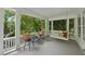 Inviting covered front porch features porch swing and stylish seating perfect for relaxation at 223 Hawthorne Rd, Raleigh, NC 27605