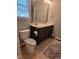 Bathroom with a double sink vanity, neutral decor, and attractive vanity at 236 Bragg Ln, Hurdle Mills, NC 27541