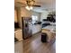 This kitchen has white cabinets, stainless steel appliances, and granite countertops at 309 Westfield Dr, Dunn, NC 28334