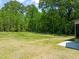 View of the house from the backyard, showing lush greenery and a serene atmosphere at 310 Pilot Ridge Rd, Zebulon, NC 27597