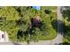 Aerial view of the property surrounded by lush trees and greenery at 401 Crestview Dr Dr, Durham, NC 27712