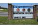 Park sign for youth sports registration at W.B. 
