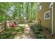 Spacious backyard features a side patio and provides a shady green play area at 4969 Royal Adelaide Way, Raleigh, NC 27604