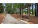 Wooden swing with a pathway that goes along the edge of a dense wooded area at 520 Austin View Blvd, Wake Forest, NC 27587