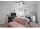 Stylish bedroom features plush seating, accent mirror, and ample natural light at 528 Brycewood Dr, Burlington, NC 27215