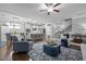 Open living room and kitchen concept offers ample space, modern finishes, and a seamless flow for entertaining at 528 Brycewood Dr, Burlington, NC 27215