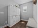 Well-organized mud room features storage cabinets, bench, and a convenient layout at 528 Brycewood Dr, Burlington, NC 27215