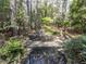 A backyard pond with water feature and decorative statuary in a secluded backyard at 5420 Deer Forest Trl, Raleigh, NC 27614
