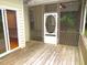 Outdoor deck featuring wood flooring and access to a screen porch at 6673 Nc 96 W Hwy, Youngsville, NC 27596